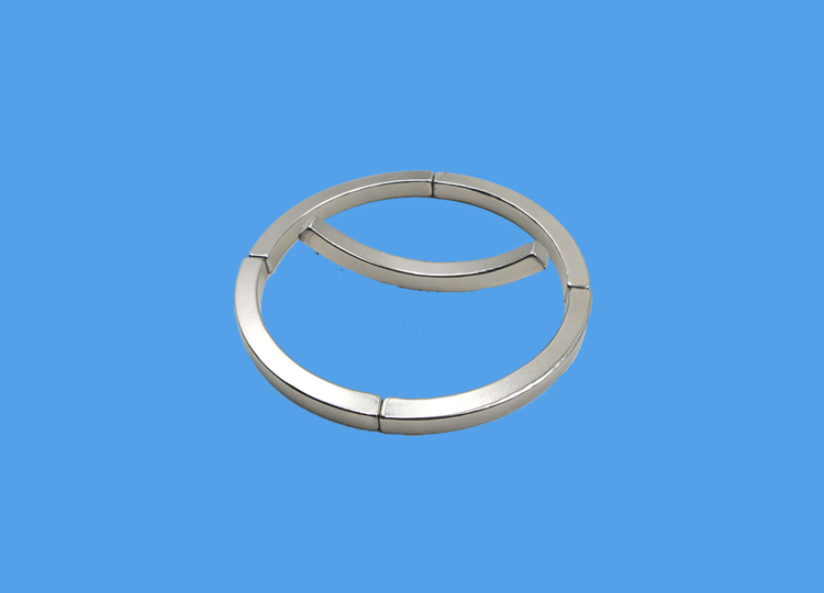 N48M钕铁硼电机瓦形磁铁 4片拼环